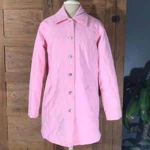 DEBRA DERO QUILTED PINK SPRING COAT, JACKET,  sz Sm EASTER mid length